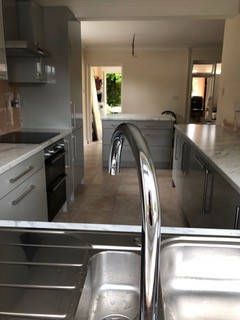 Looking at Finished Kitchen in Salhouse through window by MG Plumbing & Heating Norfolk Ltd